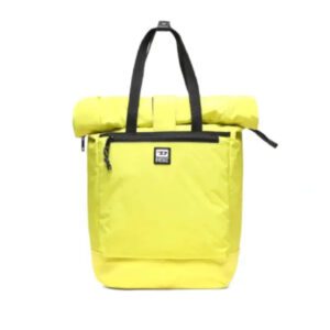 A yellow diesel bag with a black handle