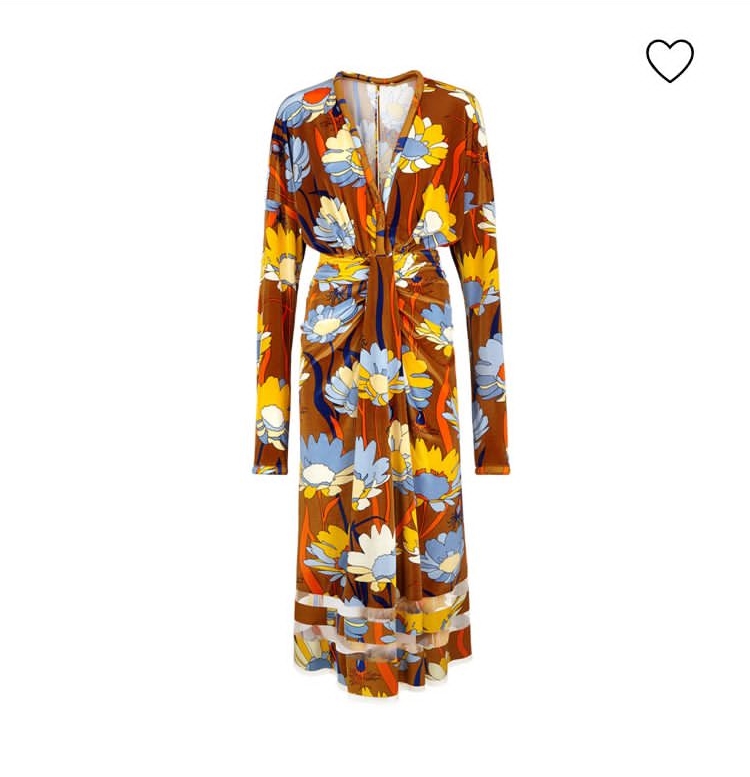 A dress with a floral pattern on it.