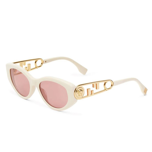 A pair of white and gold fendace sunglasses
