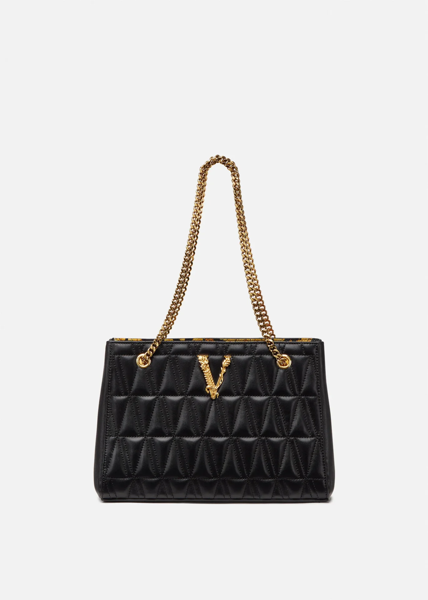 A small versace virtus quilted tote bag