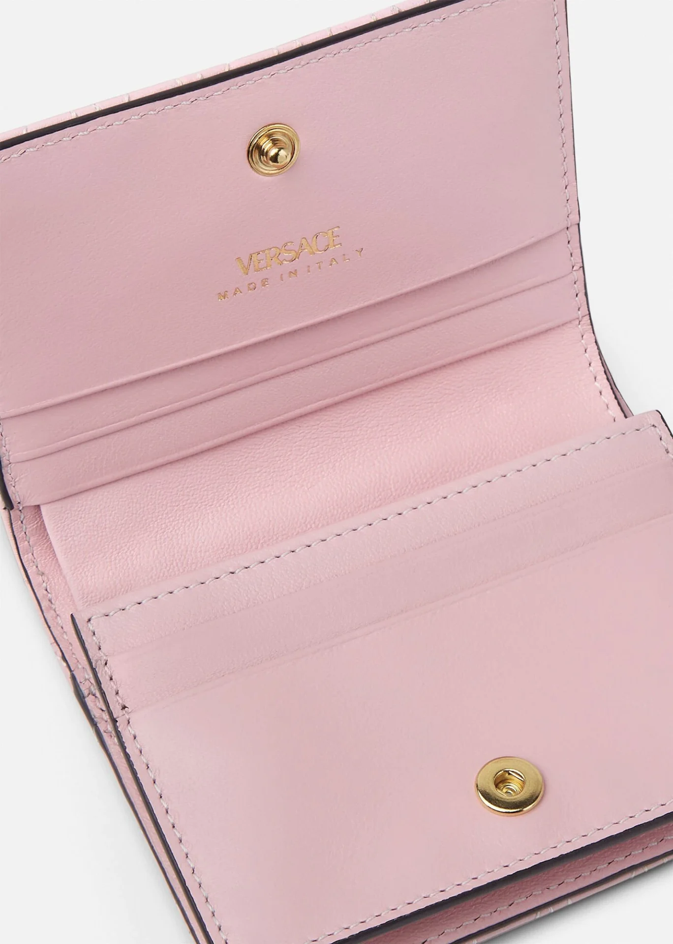 Shop Versace Virtus Quilted Leather Bi-Fold Wallet