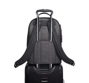 A black marlow backpack with a long handle
