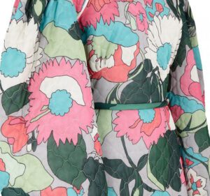A pink fendi woven dress with flowers pattern