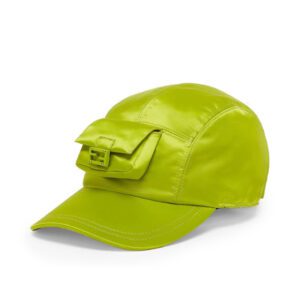 A fendi acid green tech fabric baseball cap