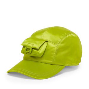 A fendi acid green tech fabric baseball cap