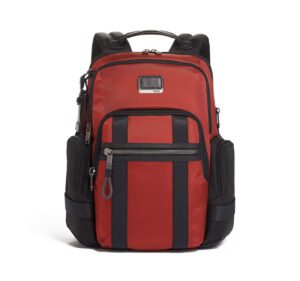 A red tumi nathan bacpack from sheffey's