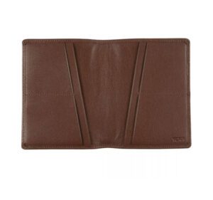 A brown leather tumi nassau passport cover