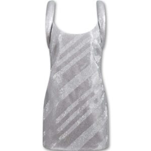 A versace metallic stripe mini dress