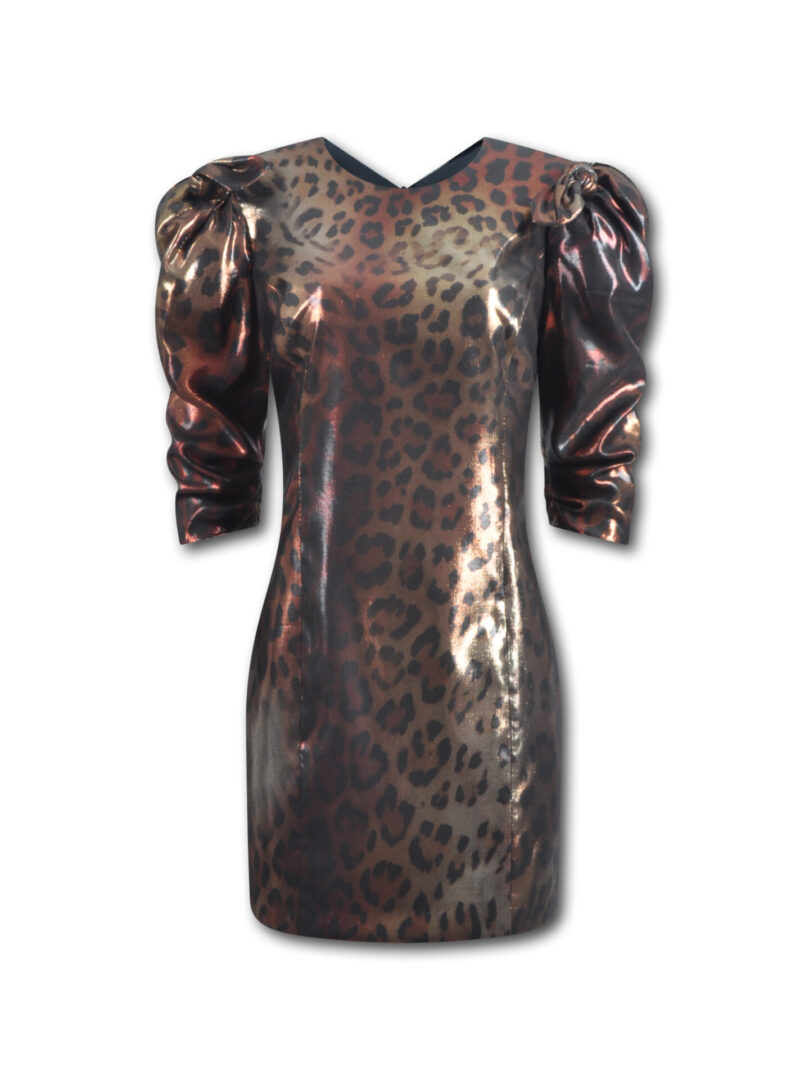 A versace pop animalier leopard print mini dress
