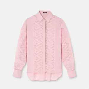 A versace devore medusa la greca pink shirt